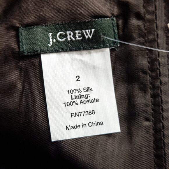 J.Crew Occasion Dress Silk Brown Size 2 NWT Minimalist Eveningwear - Picture 8 of 8